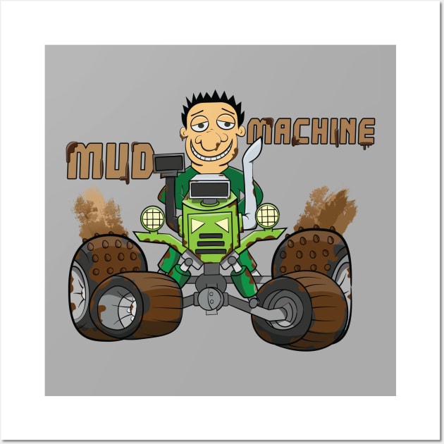 Green Mud Machine 4x4 Offroad Truck Tractor Wall Art by Dad n Son Designs